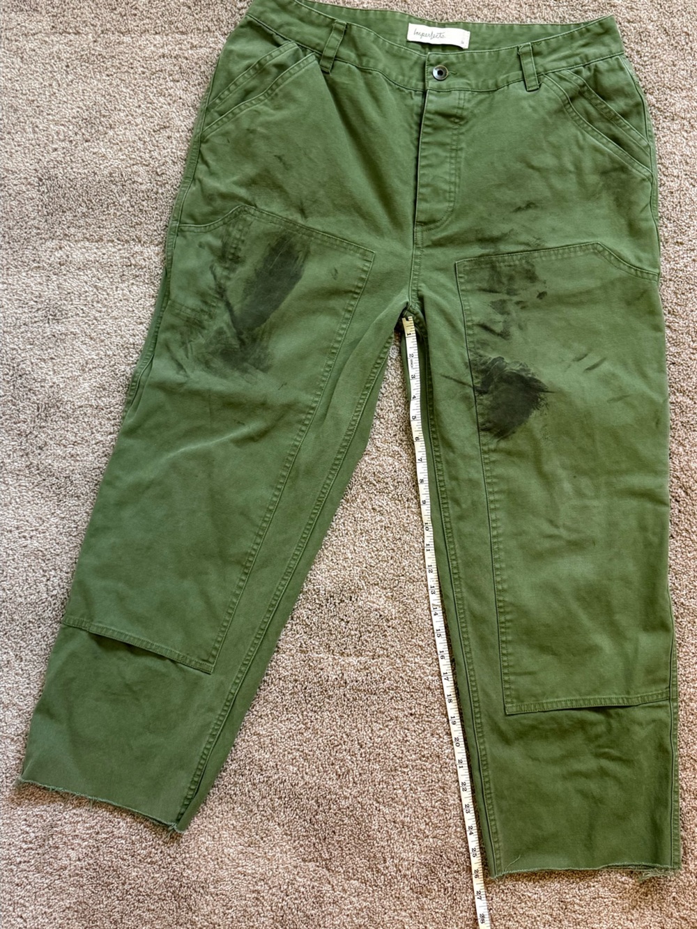imperfects Dungaree Pant in Craft Canvas